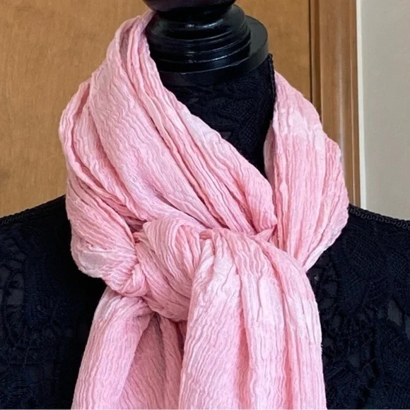 Vintage Christopher Fischer Luxury Designer Pastel Pink Silk Cashmere Sc…